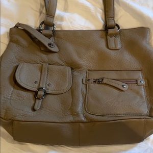 Buttery soft Stone Mountain greyish beige handbag